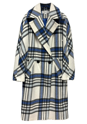 Béatrice Easy-Wear Check Wool-Blend Coat - size 10