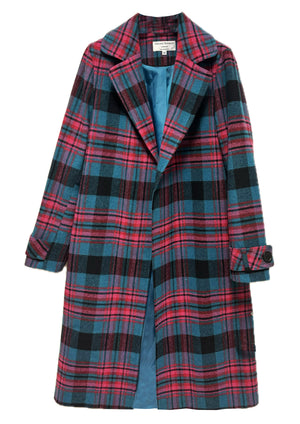 Celeste Edge to Edge Check Longline Coat - size 10