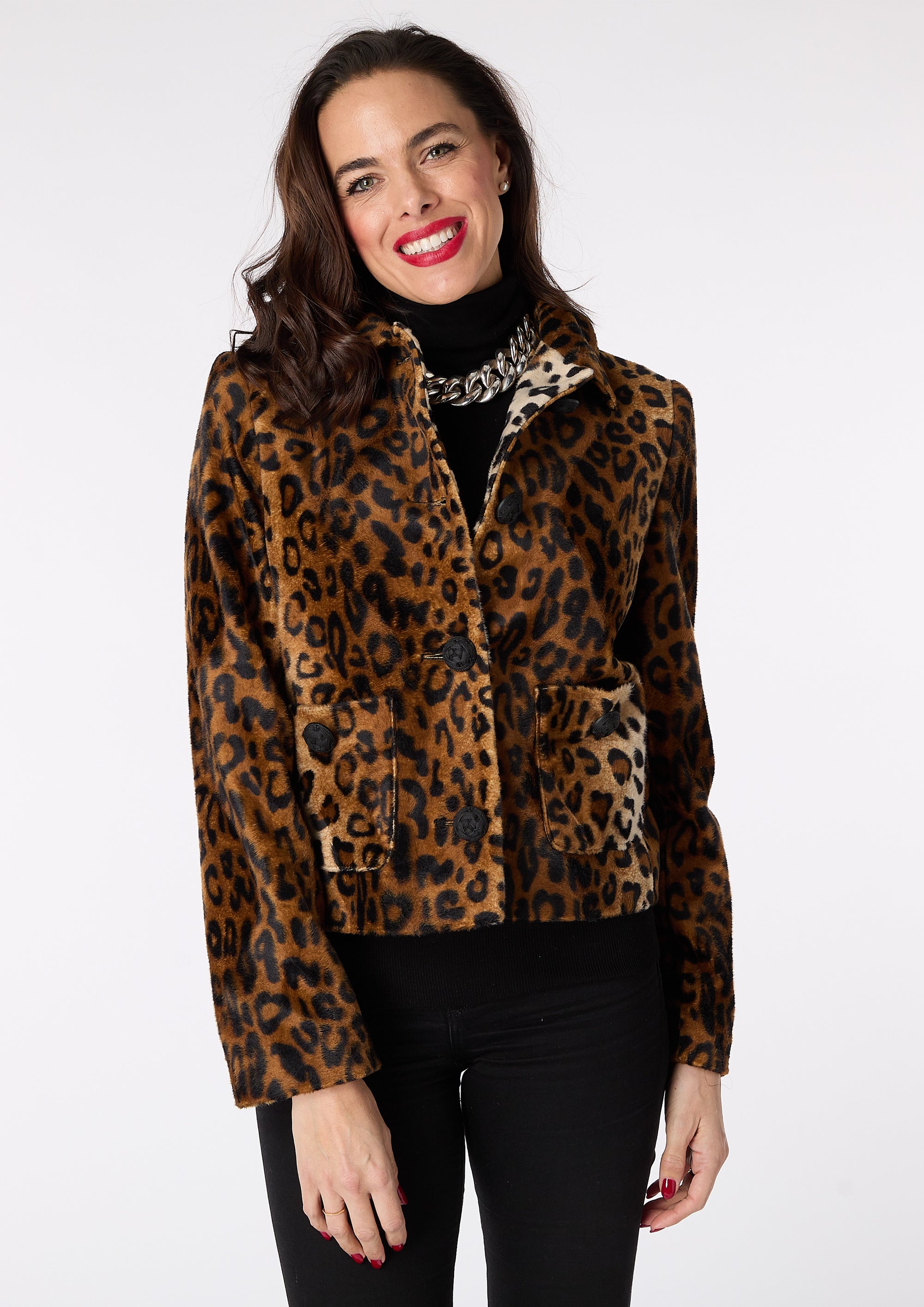 Caroline Animal Print Jacket - size 10