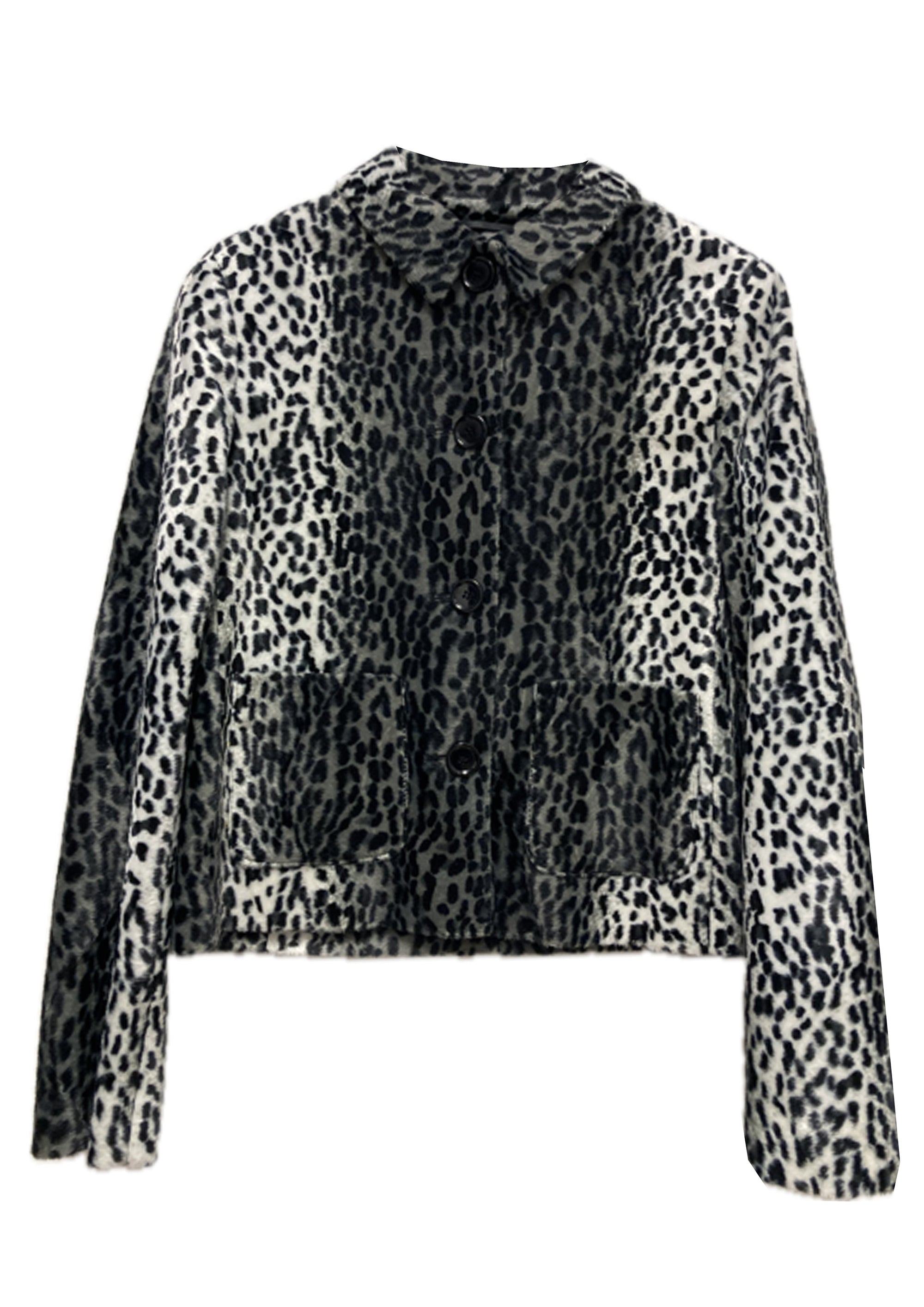 Annette Snow Leopard Print Jacket - size 10