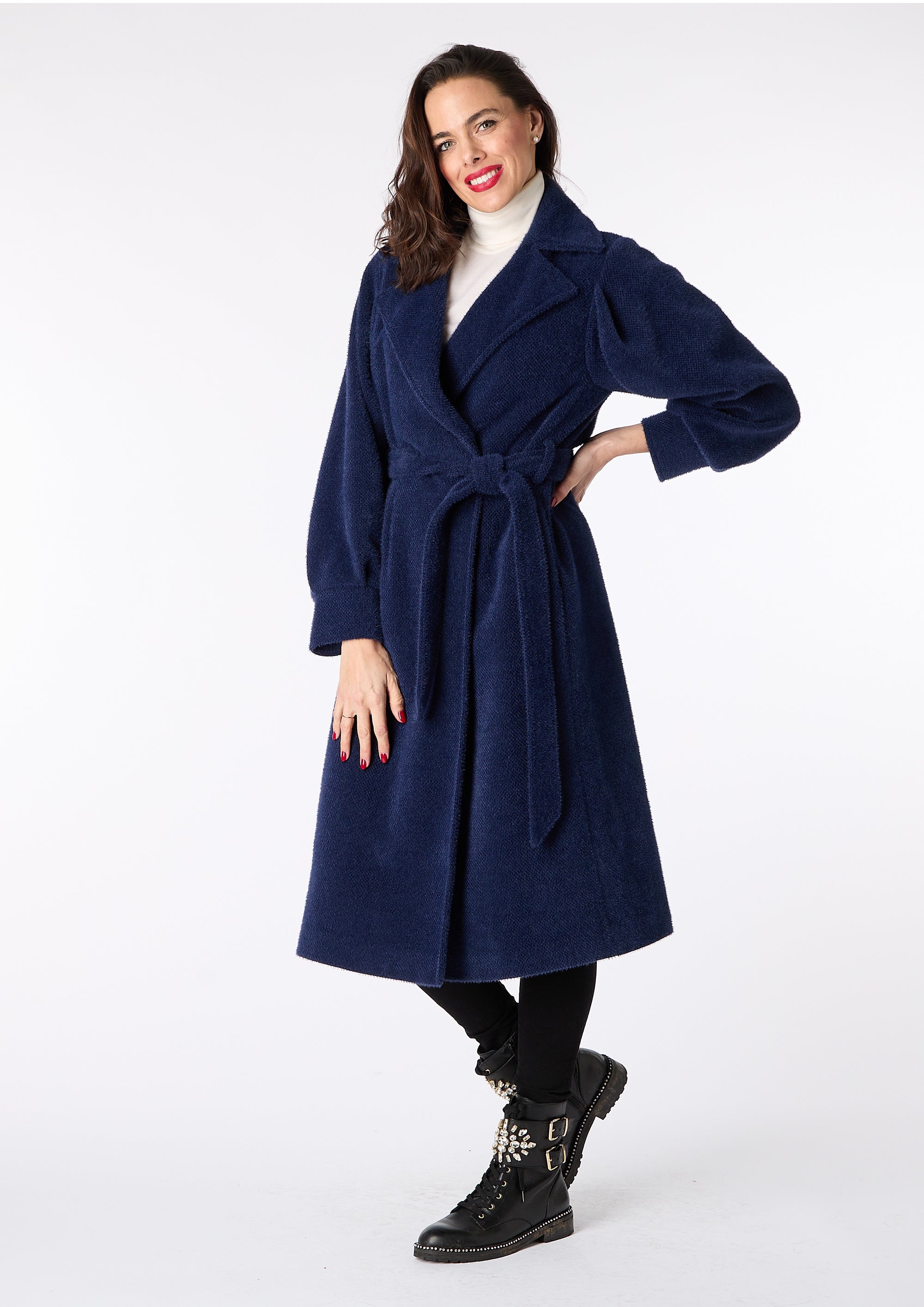 Gaby Super-soft Wrap Coat with Belt - size 12