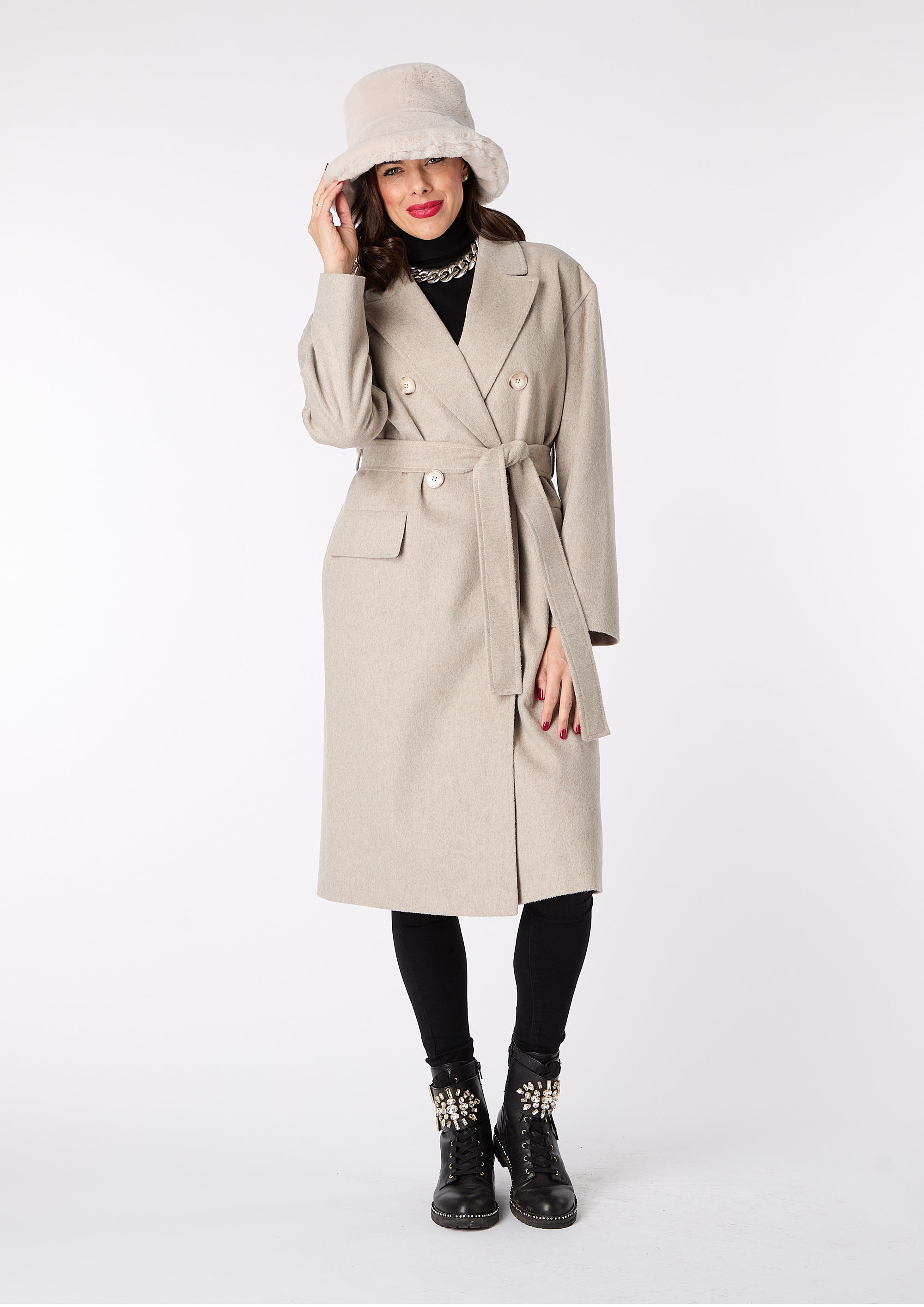 Gloria Wool-blend Coat with Belt - size 12