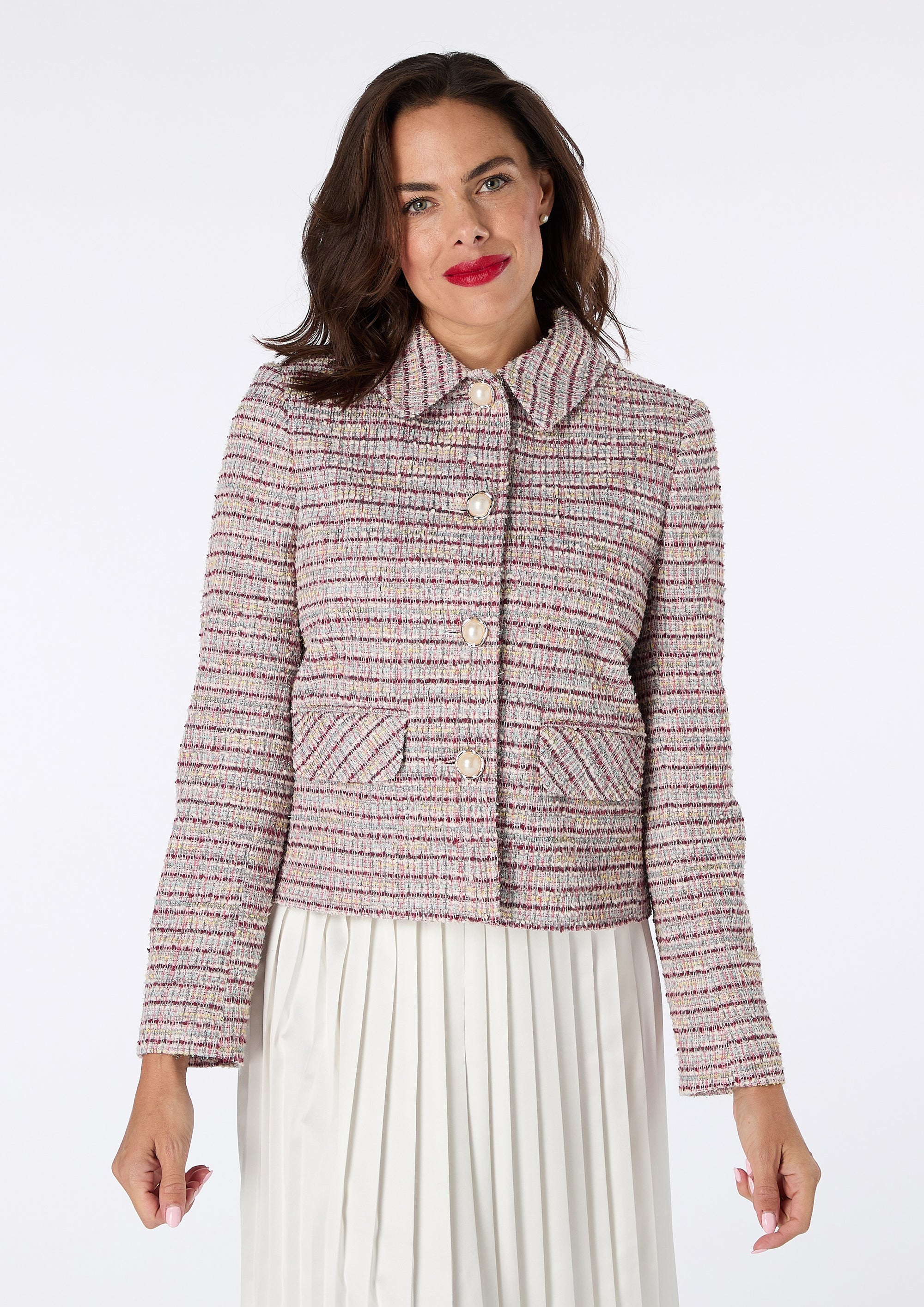 Lucca Tweed Jacket with Metallic Thread - size 10