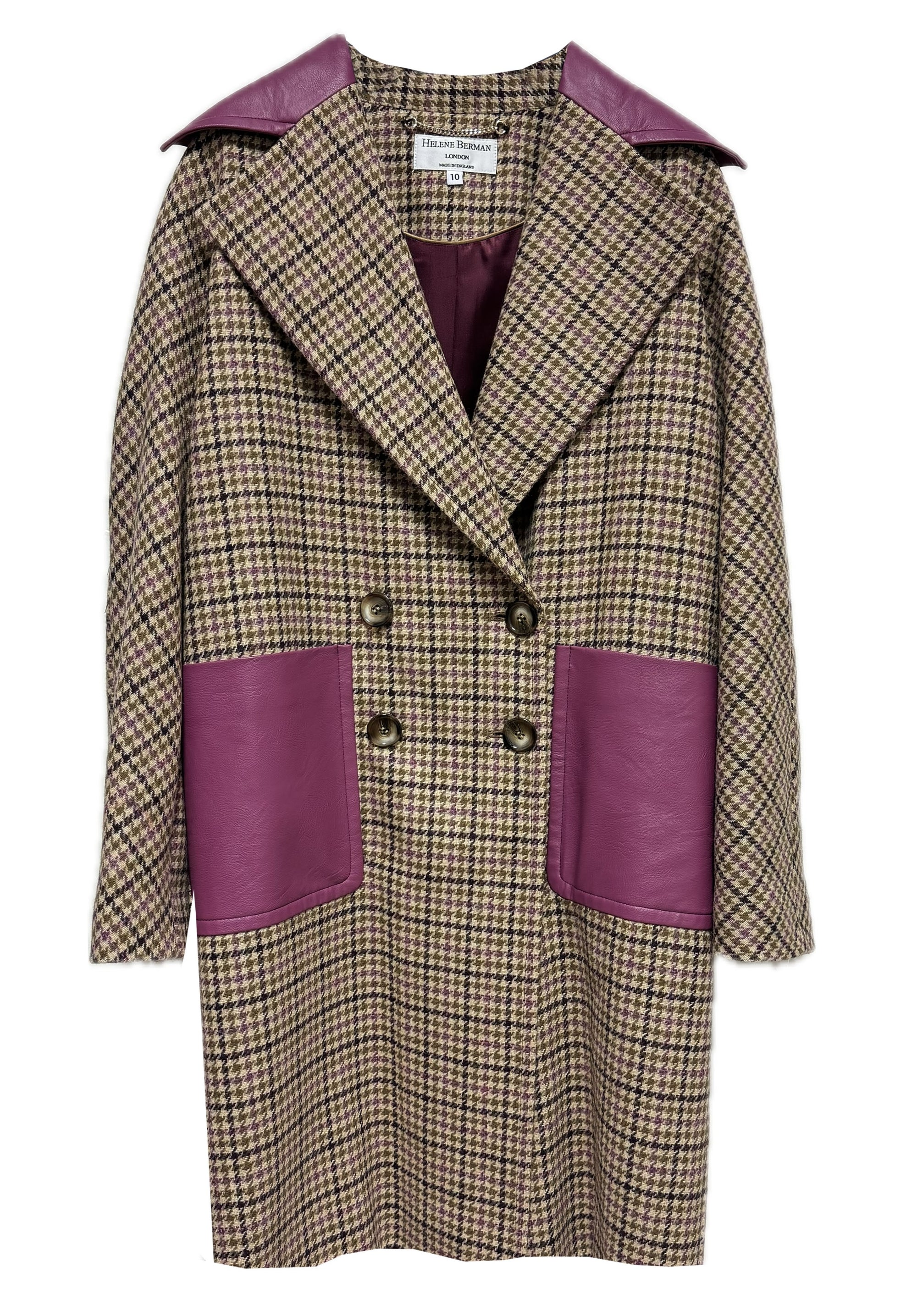 100% Wool Easy-wear Coat with Contrast Detail - size 12