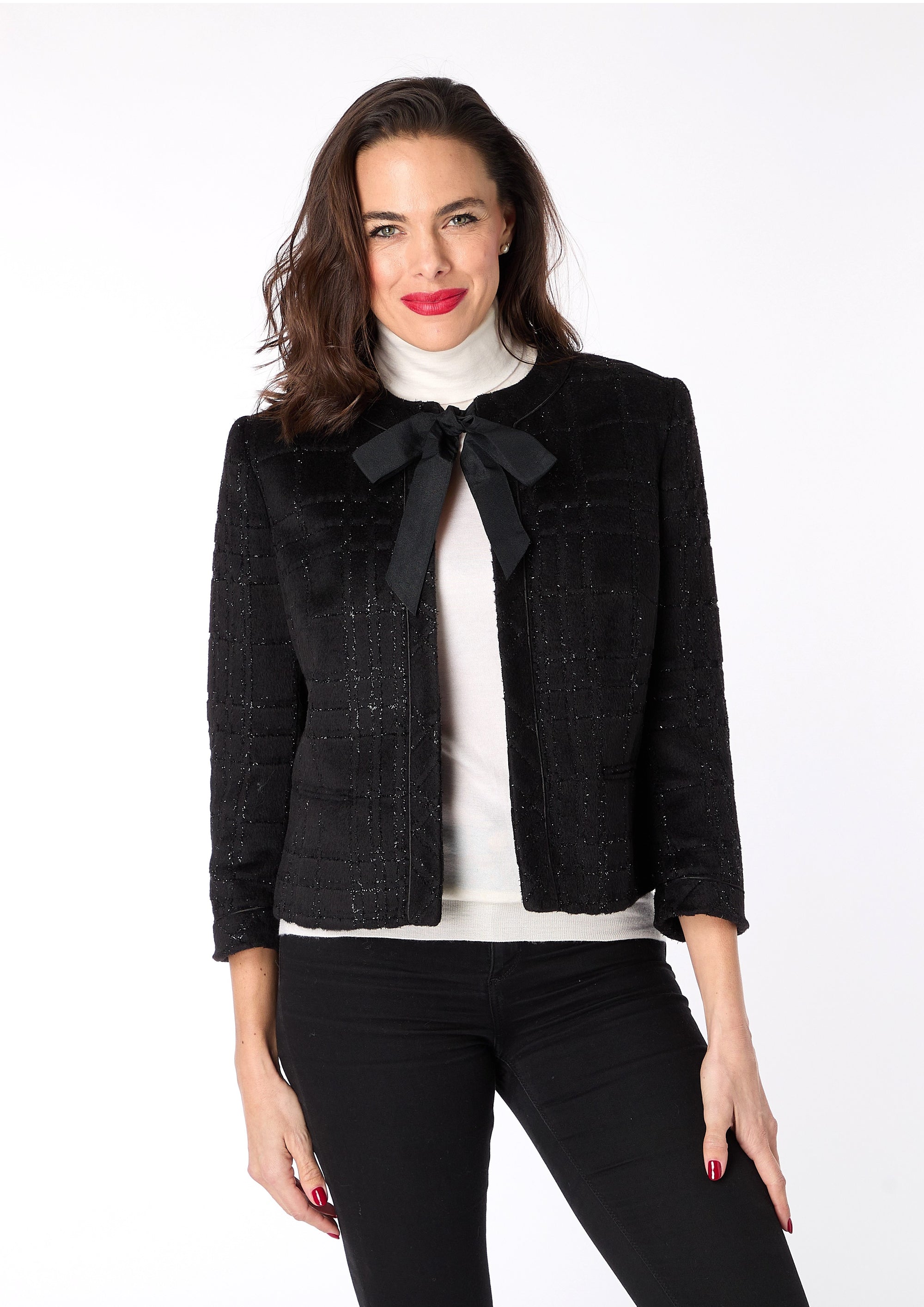 Polly Tie Jacket with Sparkle Thread Detail - size 10