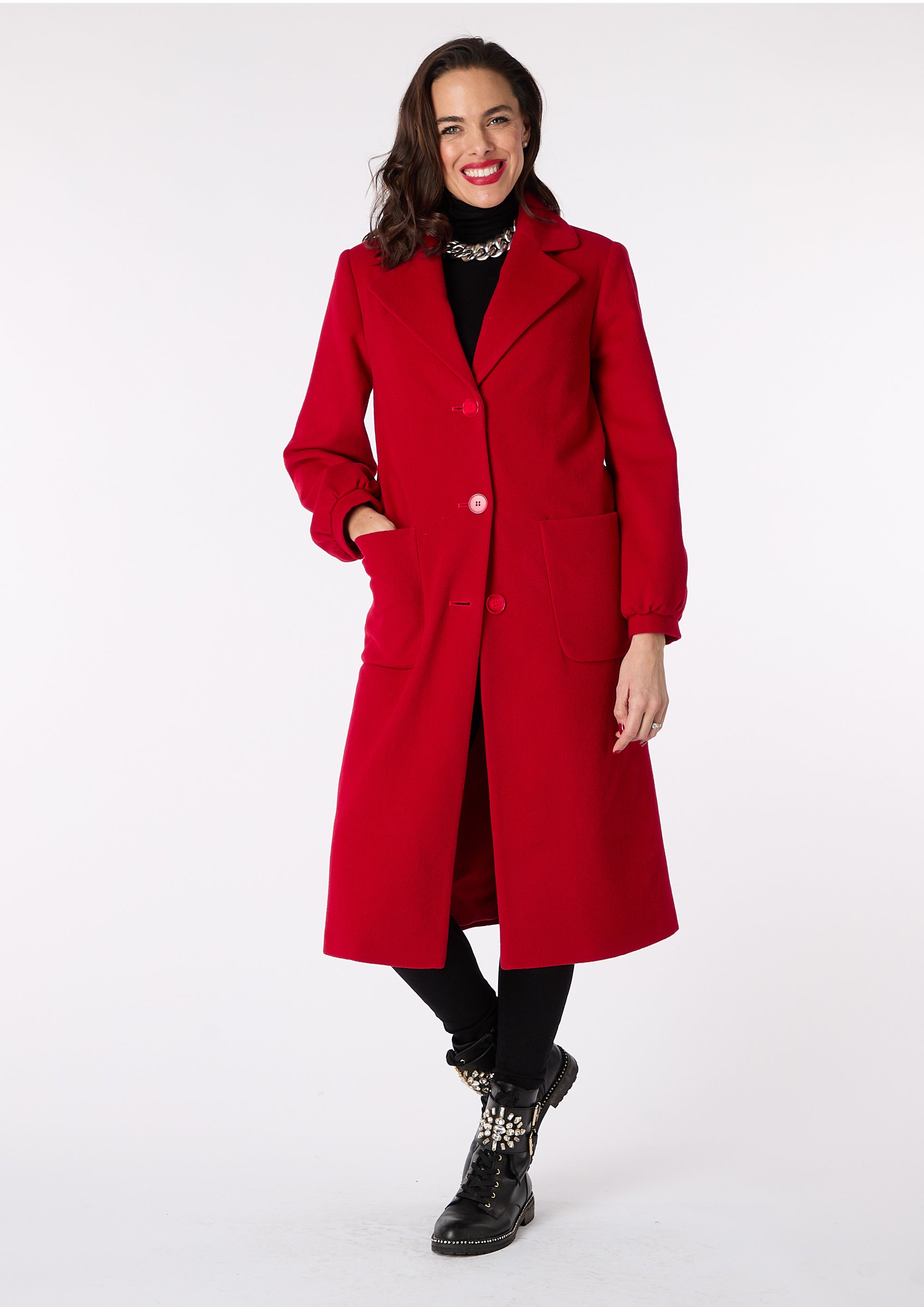 Rose Wool Blend Coat - size 10